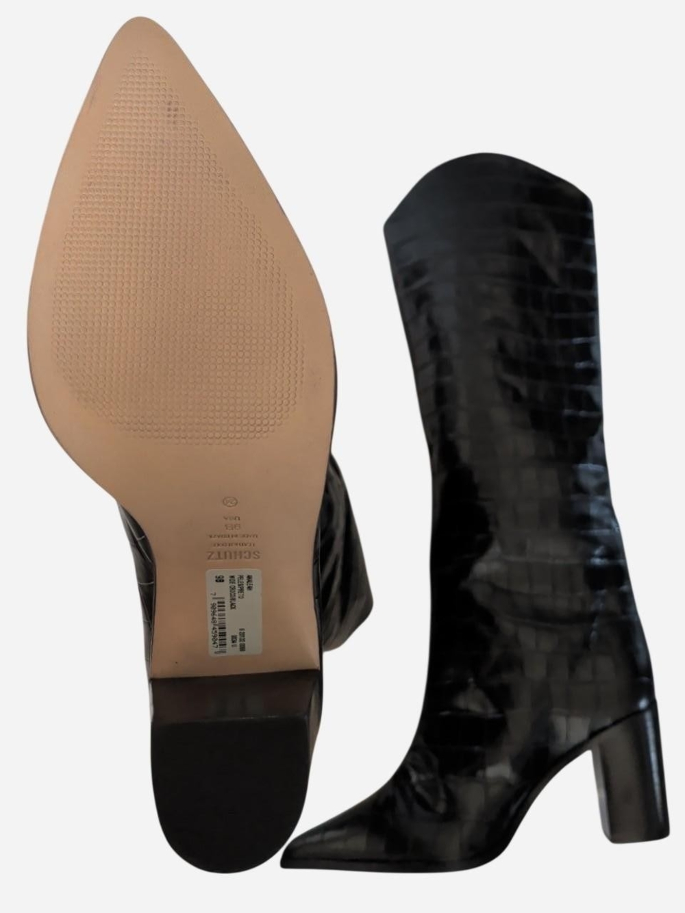 Schutz's Analeah Croc-embossed - Women's Stylish Block Heel - Picture 6 of 7